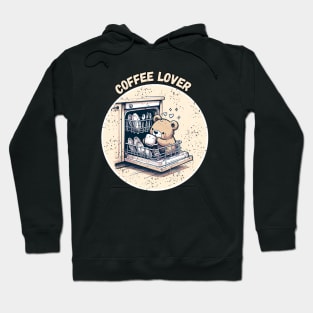 Sweet Animals: Sweet Teddy Bear Is a Coffee Lover - Cute Teddy Bear- A Funny Silly Retro Vintage Style Hoodie